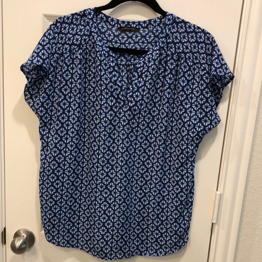 Blue Patterned Women's Top